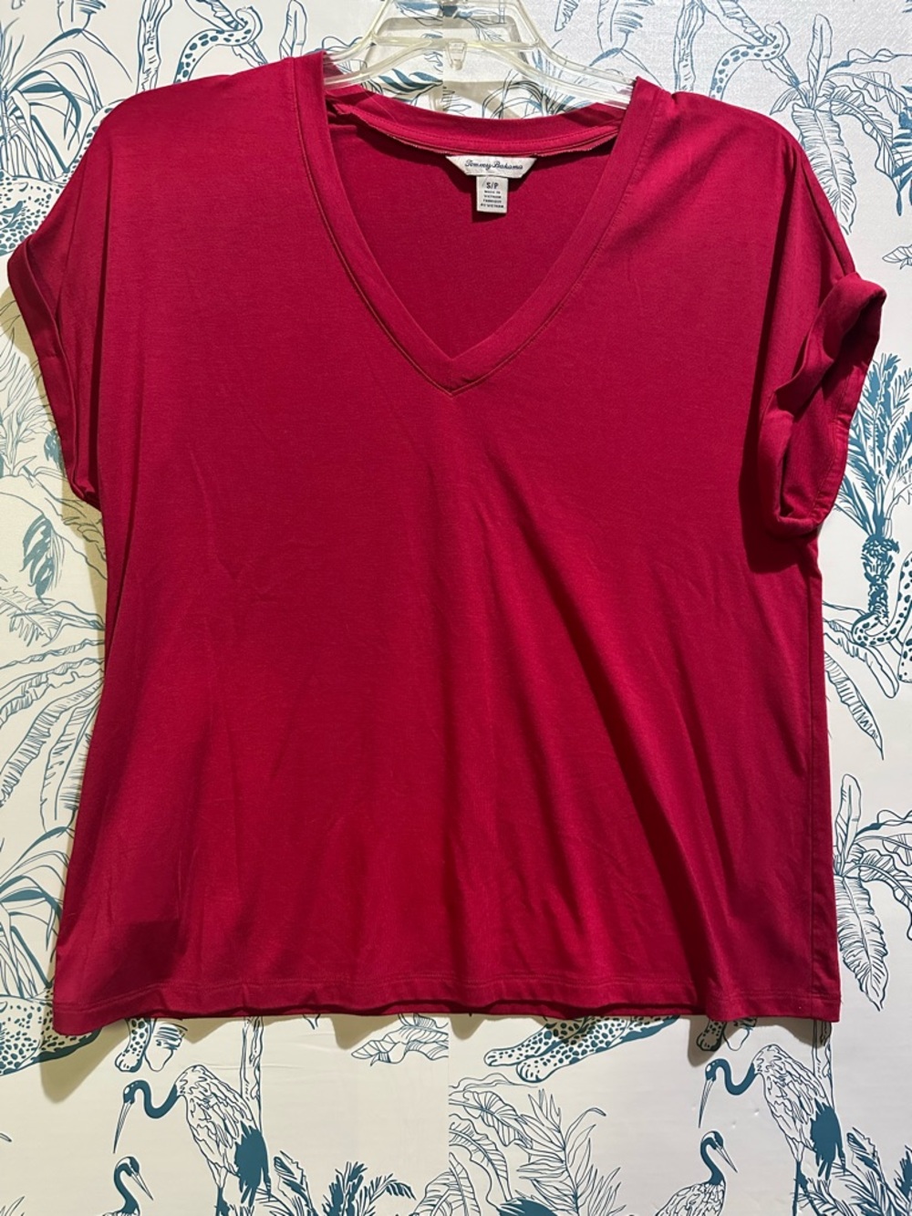 Tommy Bahama Raspberry V-Neck Short Sleeve Tee